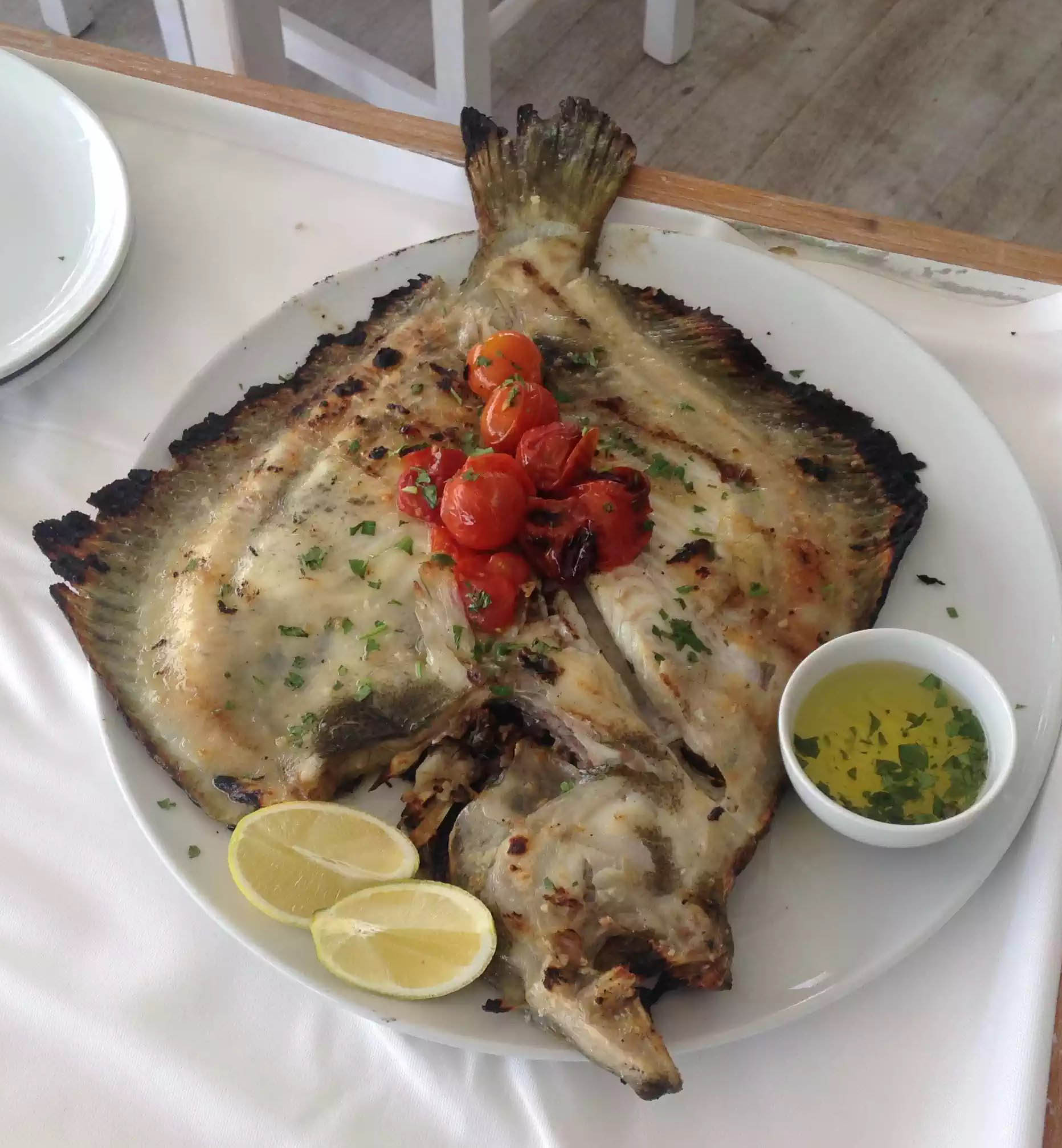 Turbot Grilled Lake Portugal Casa do Lago Lemon Garlic