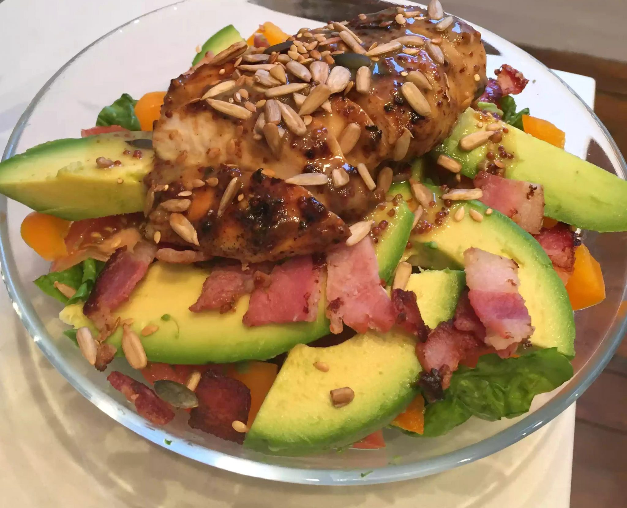 Honey Mustard Chicken Paleo SCD Dinner London Recipe Avocado Bacon