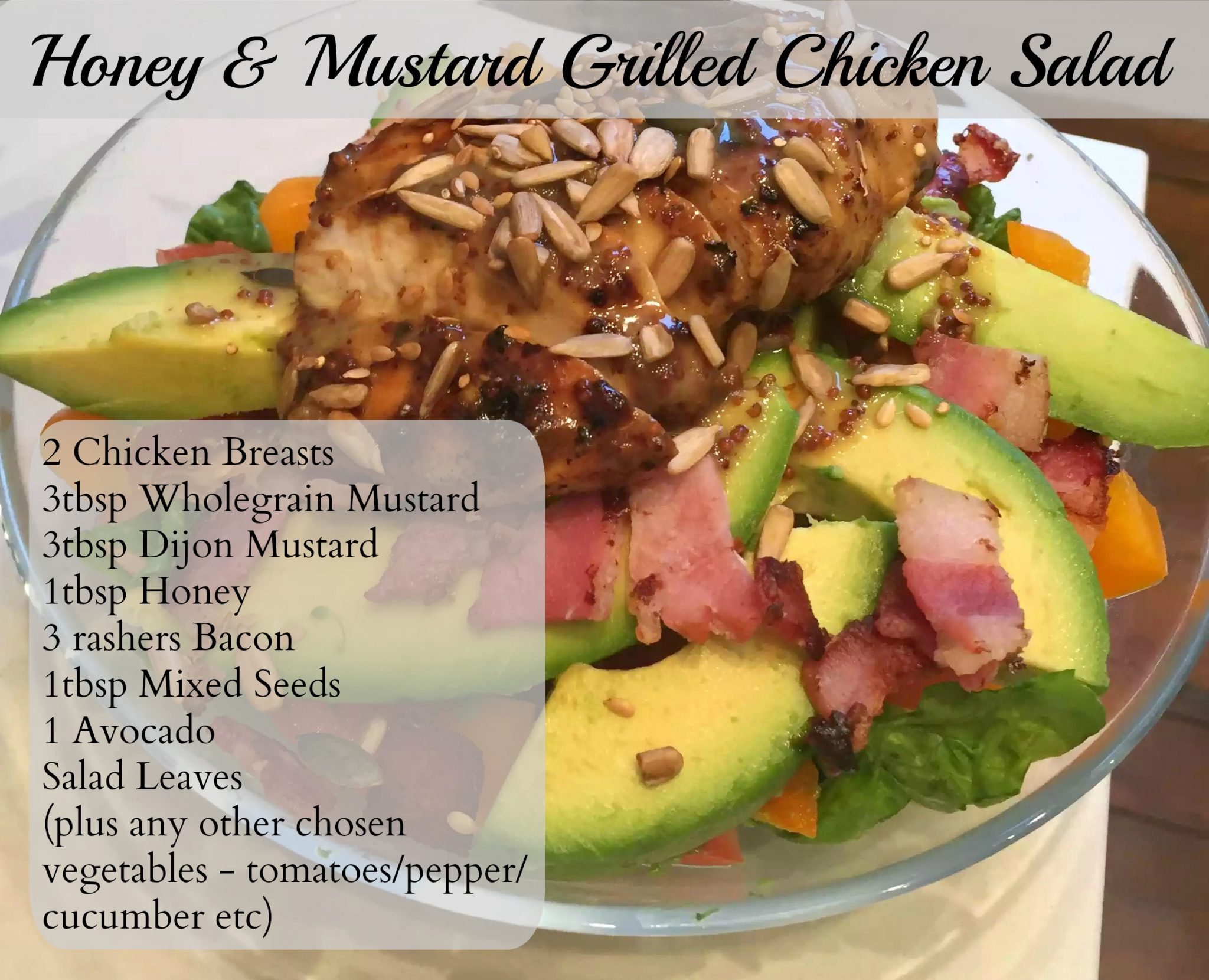 Honey Mustard Chicken Paleo SCD Dinner London Recipe Avocado Bacon Clean Eating