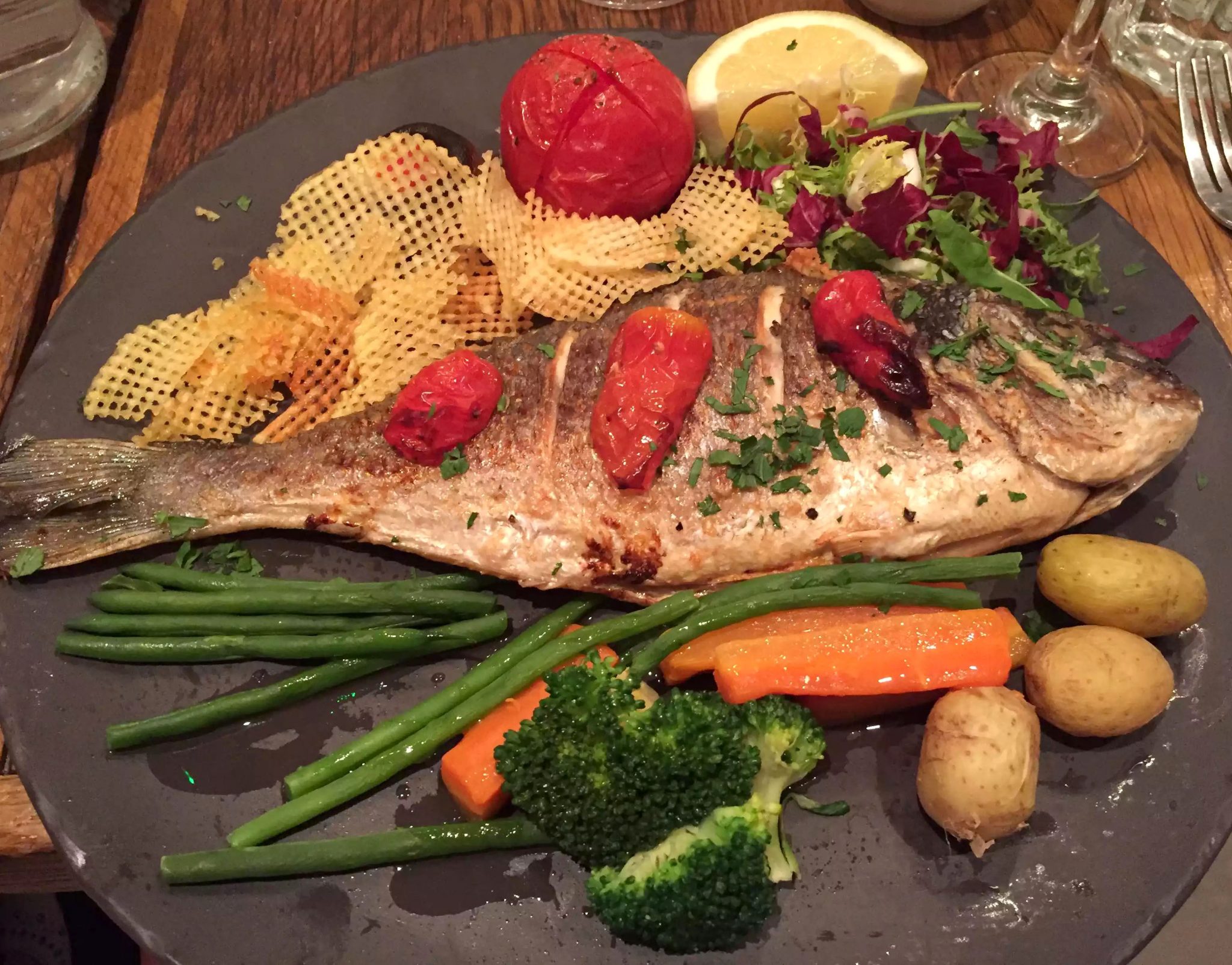 Regent's Canal Camden Walk Primrose Hill Hampstead Fish Cafe Sea Bream Grilled