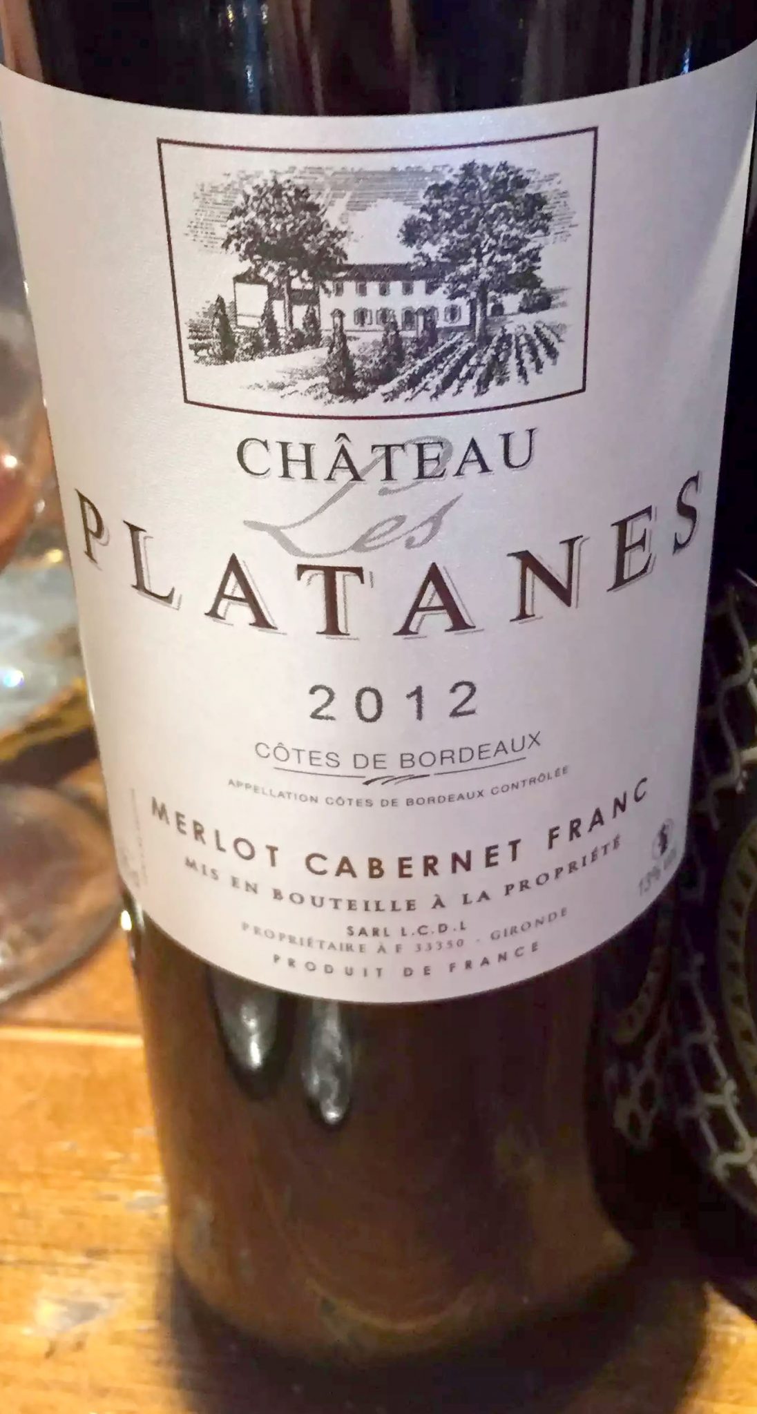 Great Northern Pub St Albans Wine Tasting Dinner Chateau Les Platanes Bordeaux Merlot Cabernet Franc