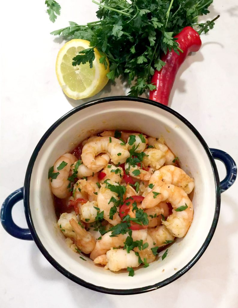 Gambas Al Ajillo (Garlic & Chilli Prawns/Shrimp) by Emma Eats & Explores - Grainfree, Glutenfree, Dairyfree, Sugarfree, Pescatarian, Paleo, Primal, Whole30, SCD, Low Carb