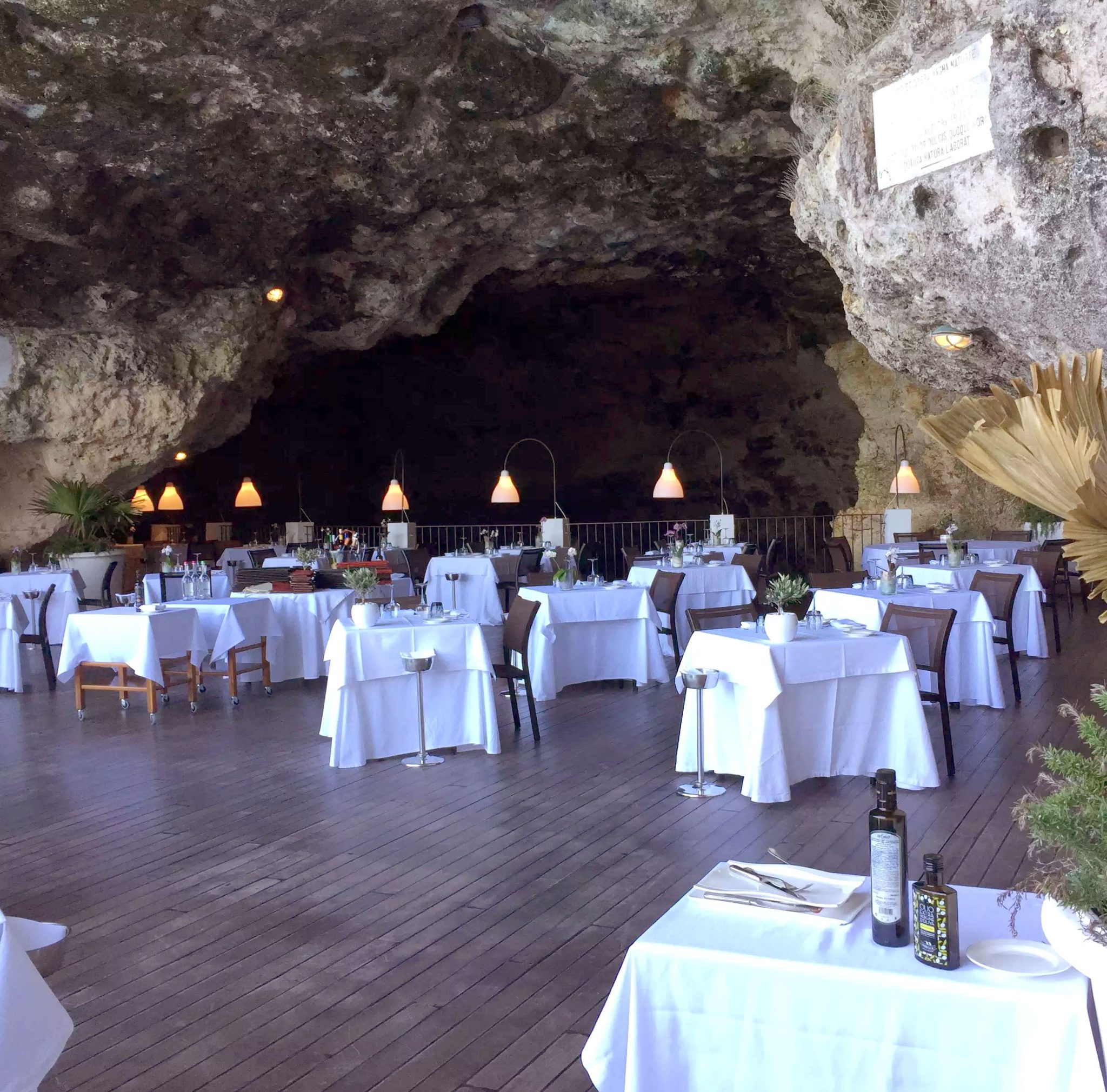 Polignano A Mare Puglia Italy Grotta Palazzese lunch Birthday Princess cave Restaurant View