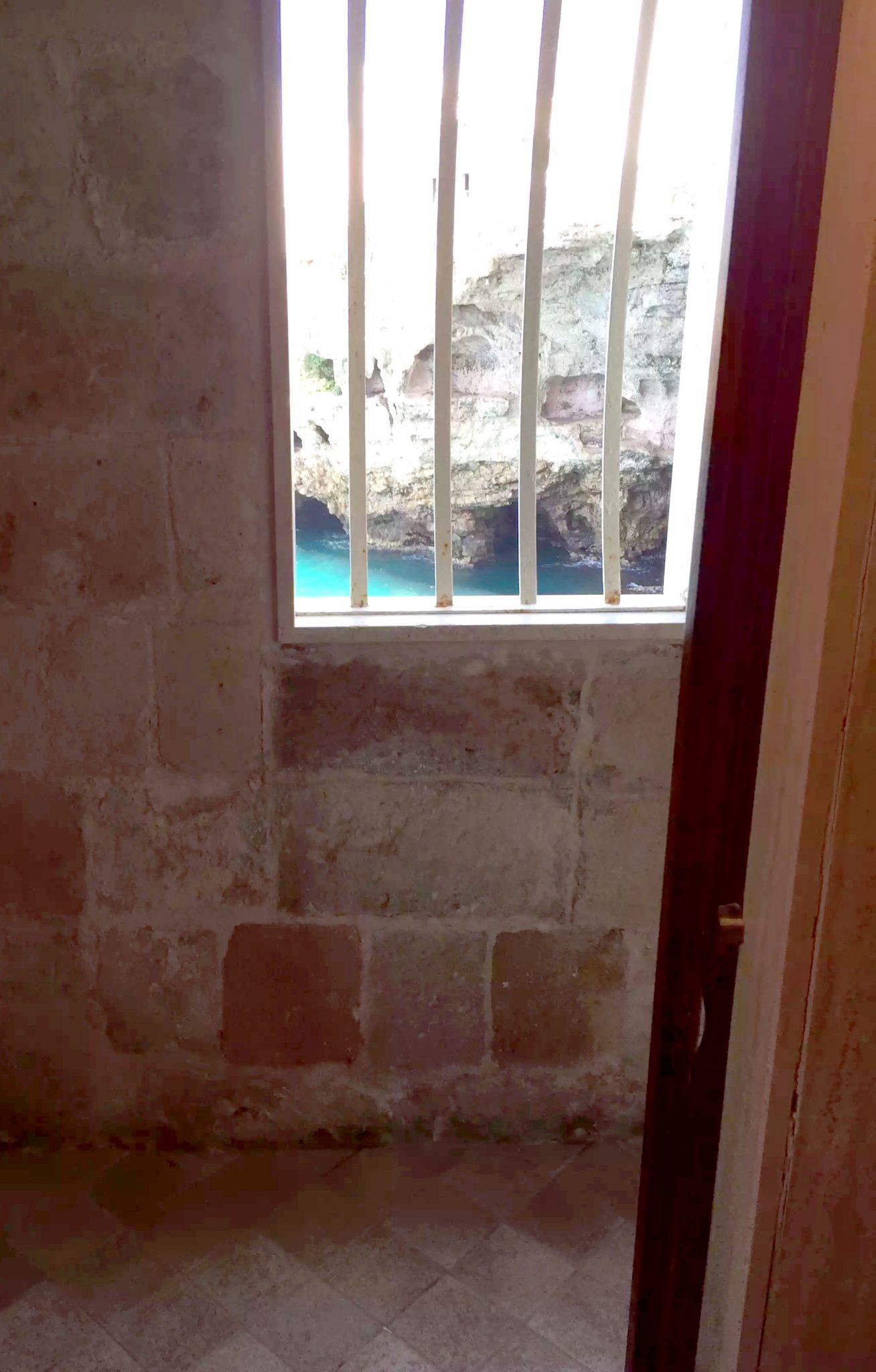 Polignano A Mare Puglia Italy Grotta Palazzese lunch Birthday Princess cave Restaurant View Loo