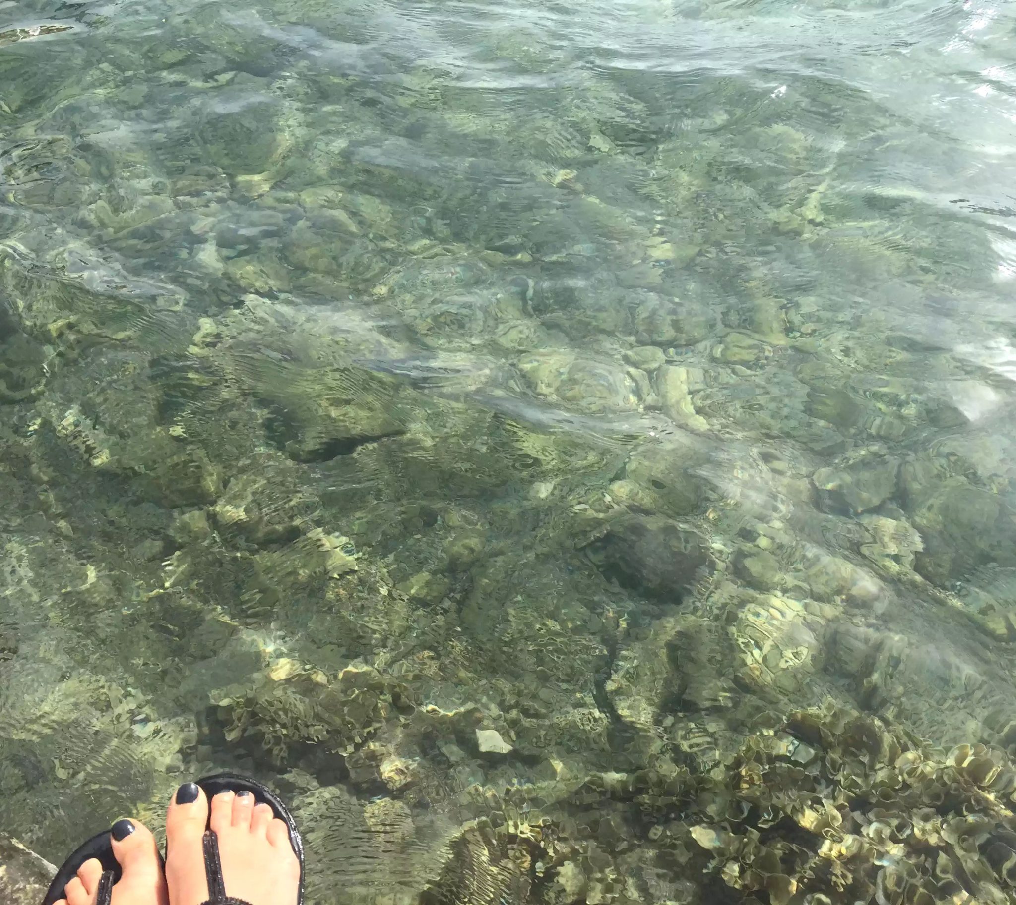 Puglia Italy Porto Cesaro Sea Toes Clear Crystal Water Sunshine