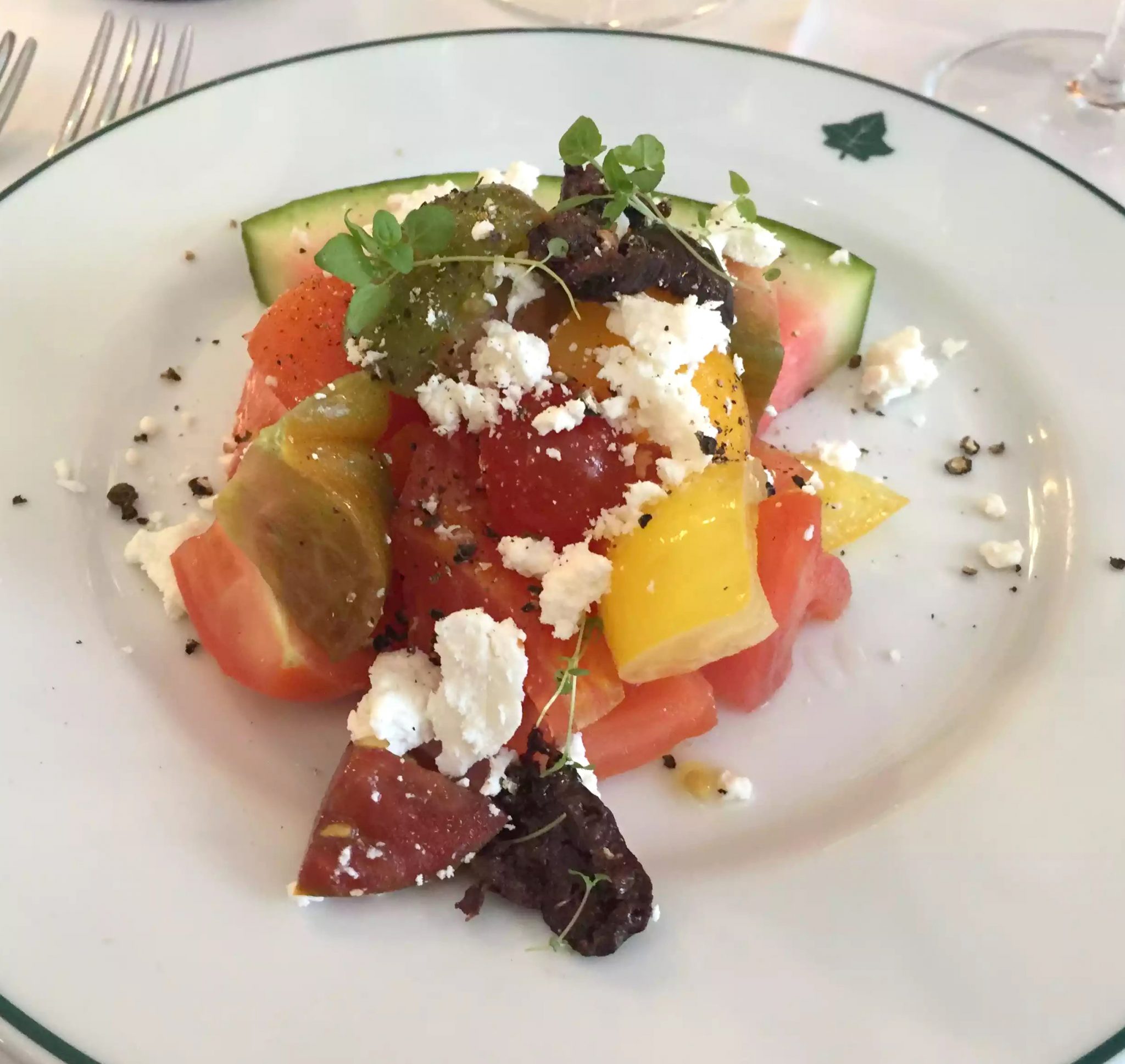 Ivy Cafe Restaurant Review Marylebone London Lunch Watermelon Feta Heritage Tomato
