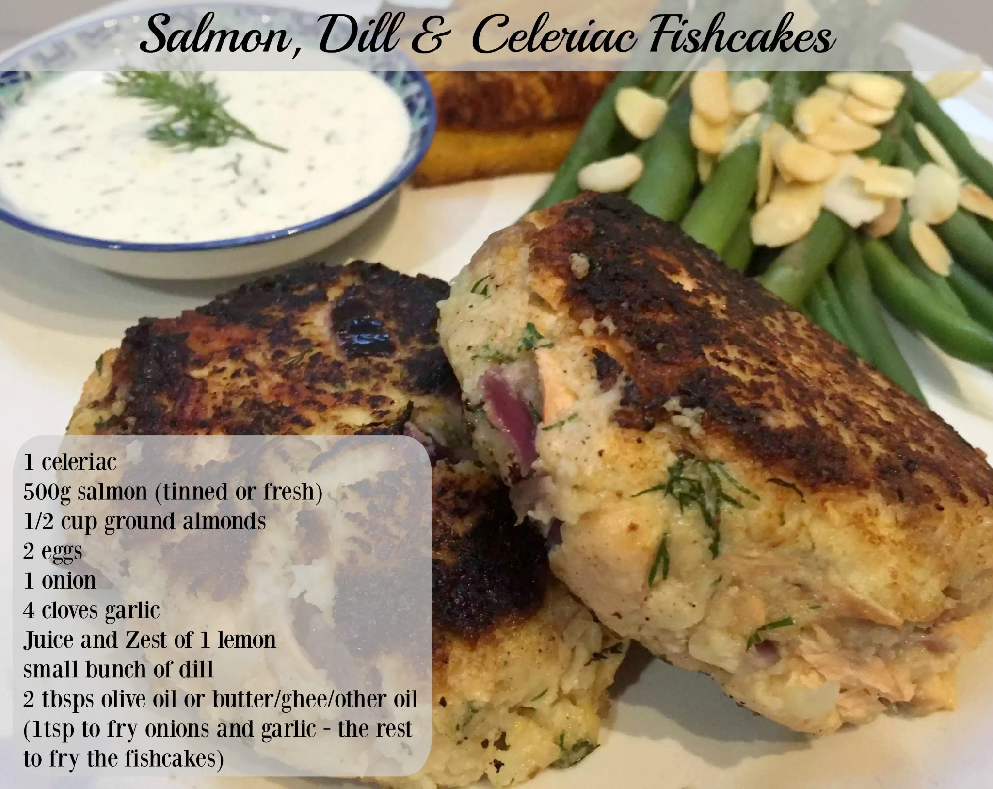 Salmon Dill Celeriac Fishcake Lemon Mayo paleo SCD Gluten-Free Grain-Free Recipe