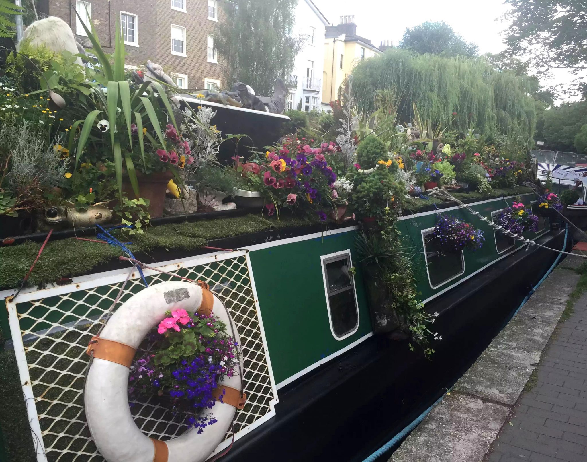Regent's Canal Camden Walk Primrose Hill Flowers Barge Boat