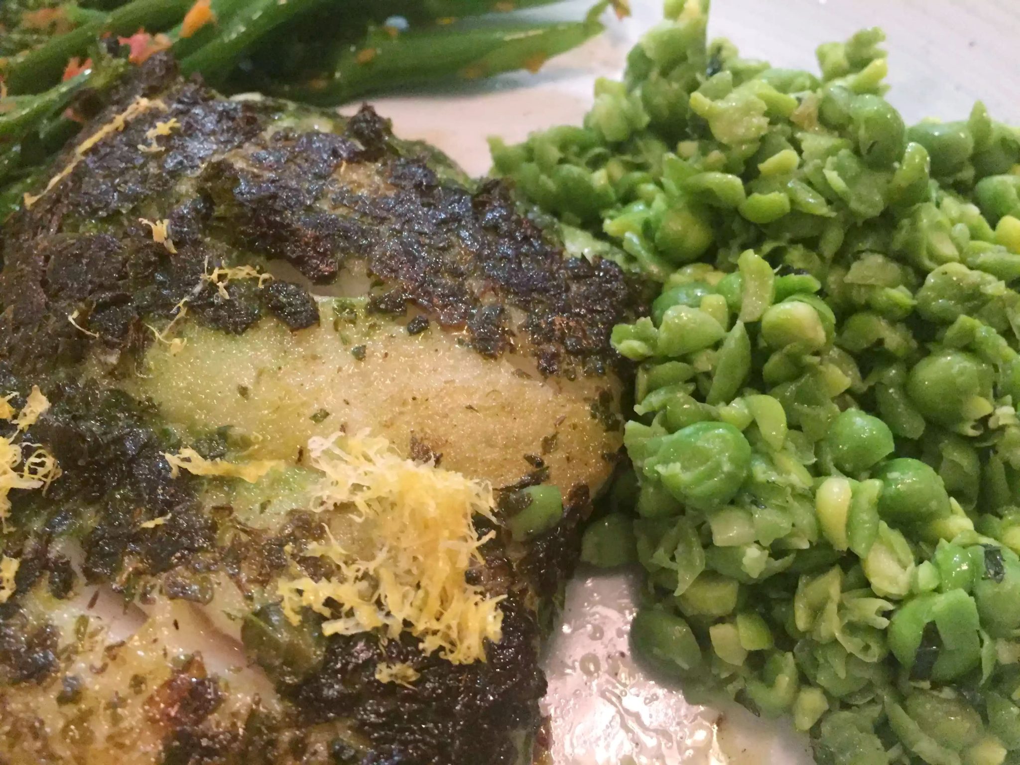 Lure Fish Kitchen North London Kentish Town Seafood Restaurant Pollock Salsa Verde Broccoli Minted peas