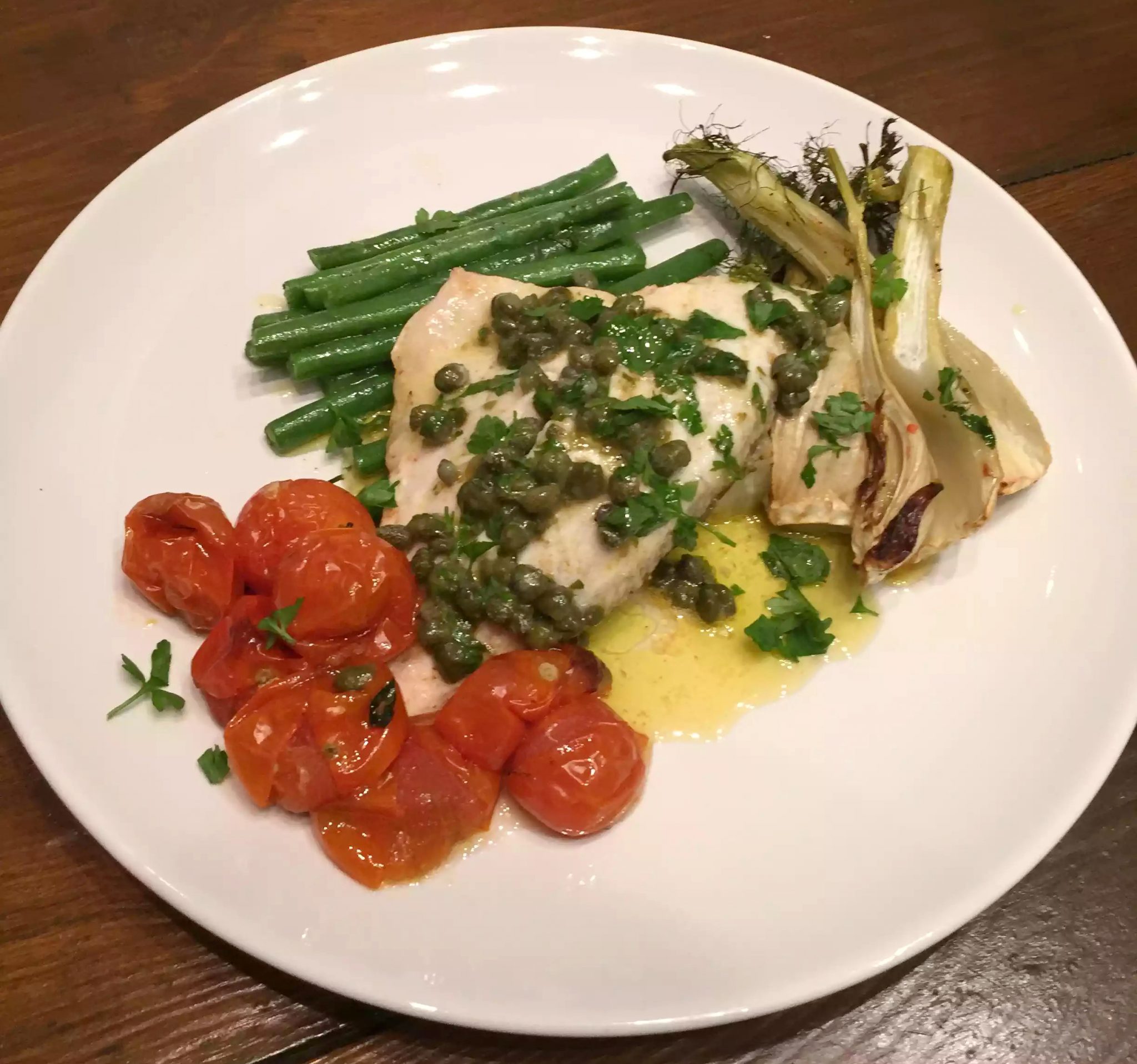 Pan Fried Sea-Bream with Lemon & Caper Butter Sauce
