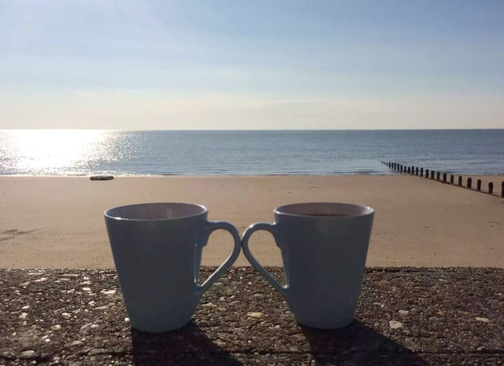 Sunset Mugs on Frinton Beach