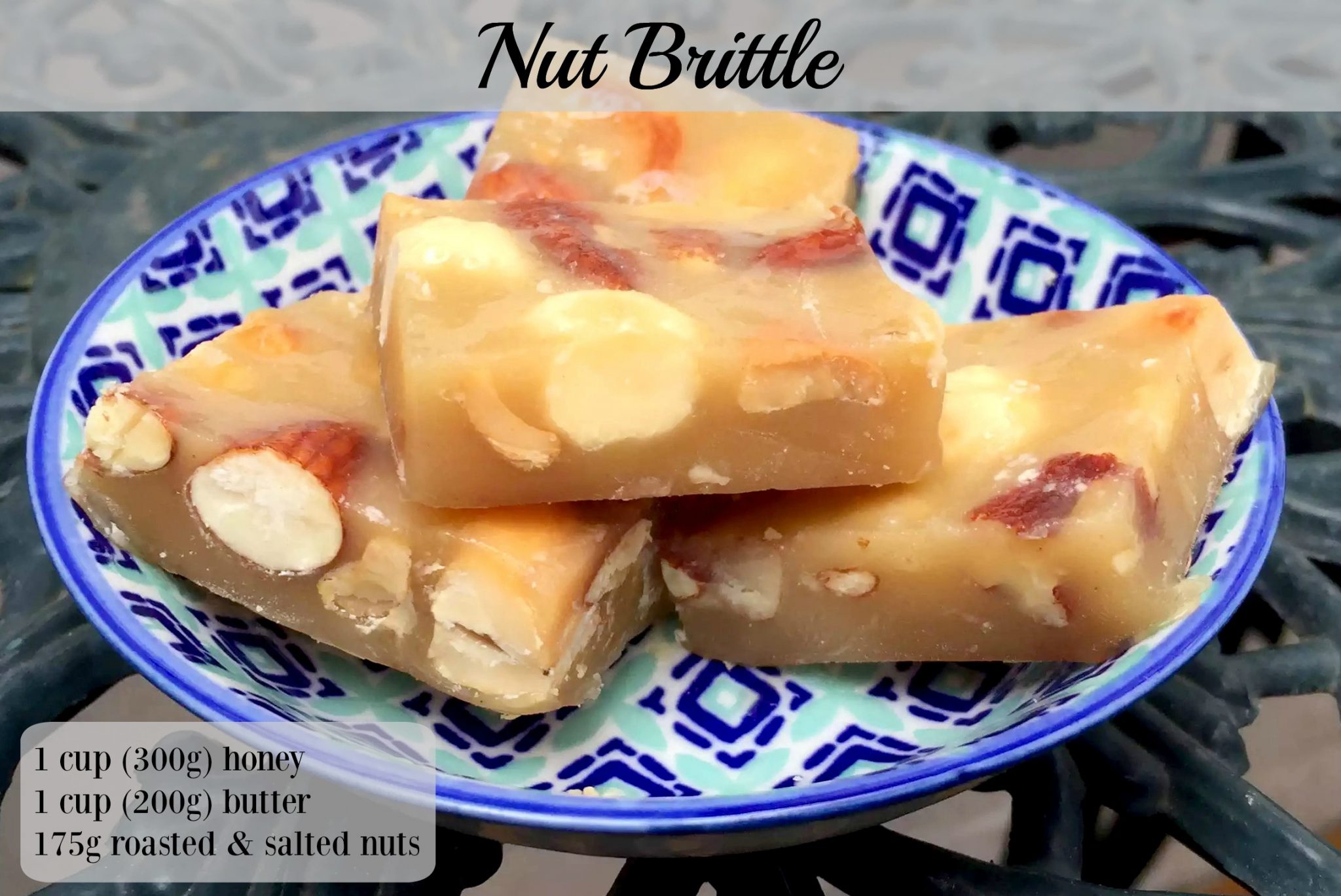 Nuts Brittle Treats Honey Butter Sugar-Free Grain-Free Gluten-Free Clean Eating SCD Paleo
