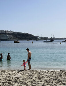 Dan & Nellie on the beach at Anfi del Mar