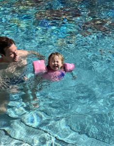 Nellie & Dan Swimming in the Arbol de la Vida Pool at Lopesan Costa Meloneras