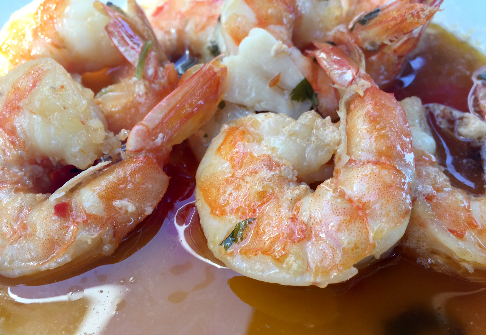 Marias Restaurant - Praia de Garrao - Algarve - Portugal - Prawns Chilli Garlic Brandy