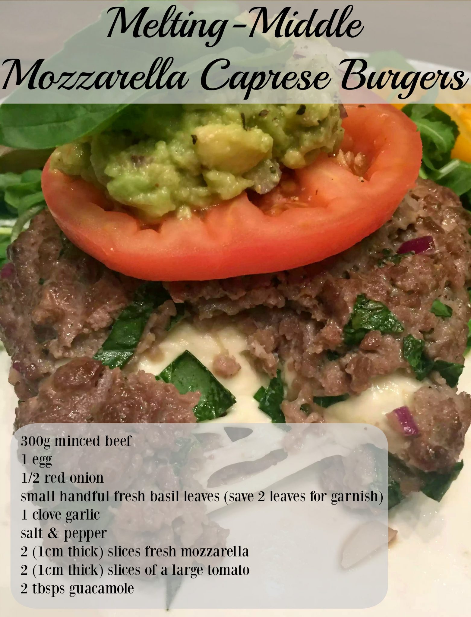 Melting-Middle Mozzarella Caprese Burgers by Emma Eats & Explores - SCD, Paleo, Clean Eating, Gluten-Free, Grain-Free, Sugar-Free