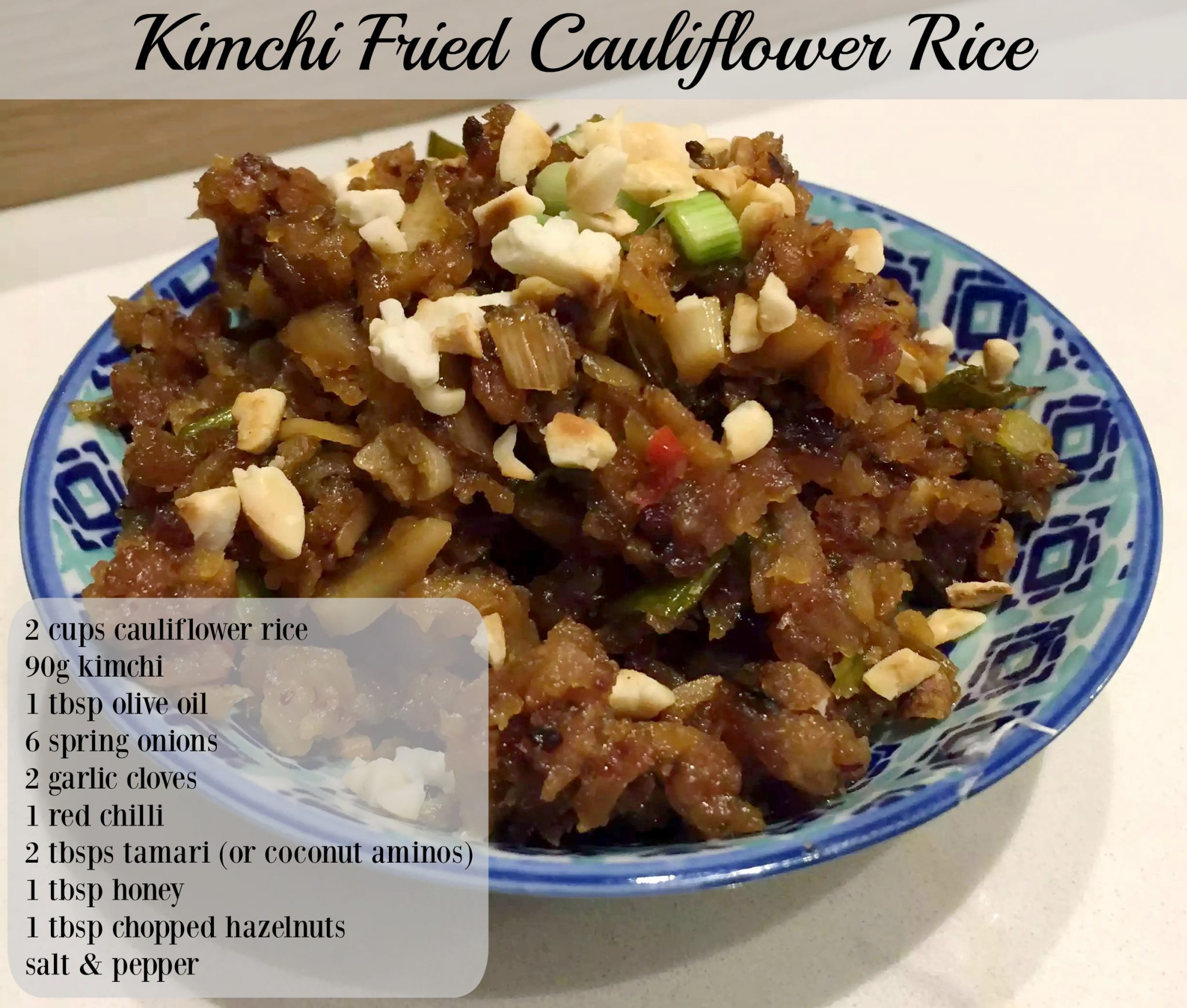 Kimchi Fried Cauliflower Rice by Emma Eats & Explores - Paleo, Gluten-Free, Grain-Free, Refined Sugar-Free, Vegan, Vegetarian, Dairy-Free