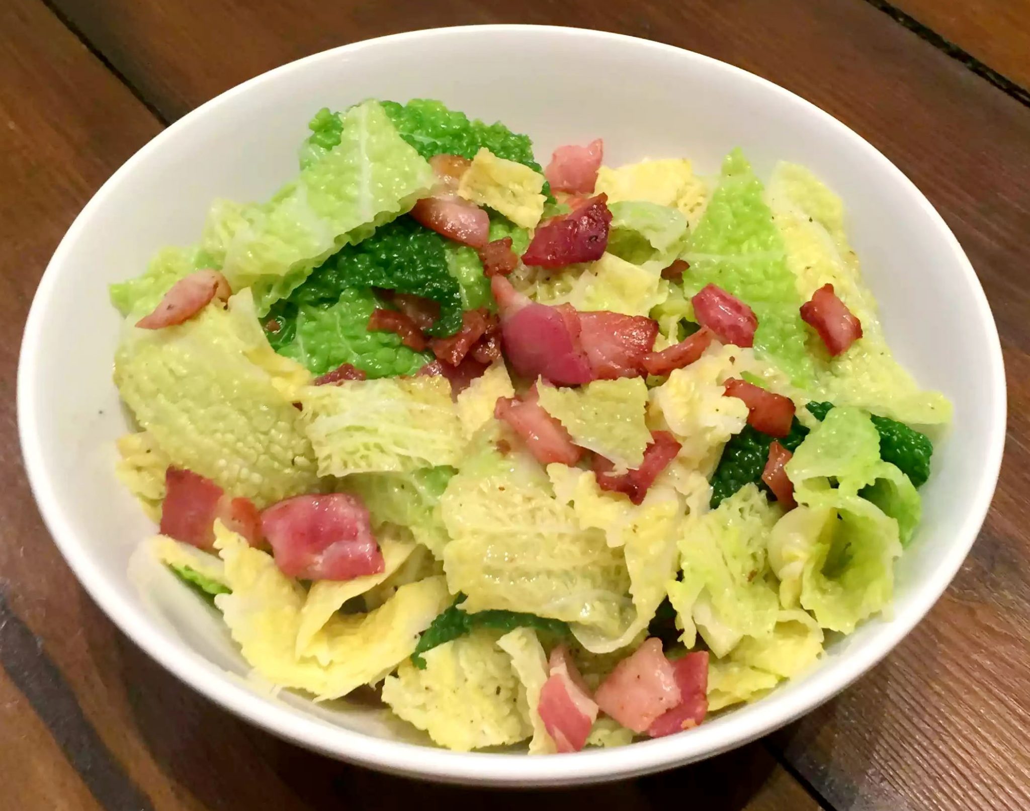 Buttery Savoy Cabbage with Bacon