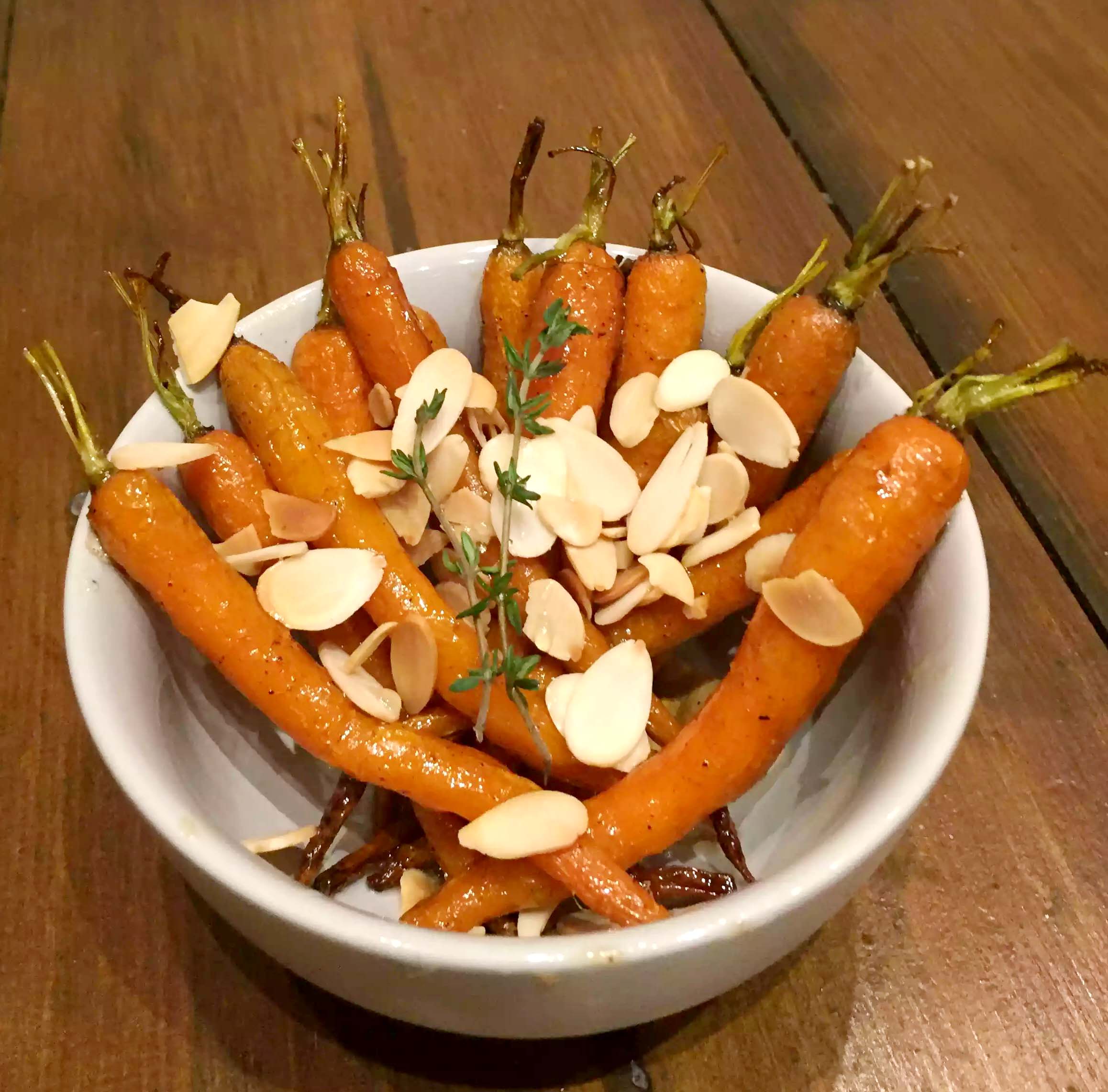 Roasted Carrots with Honey, Thyme & Toasted Almonds