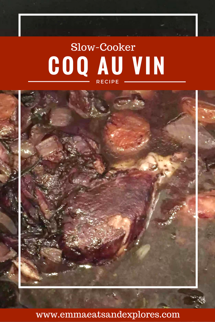 Coq Au Vin (Chicken in Red Wine) by Emma Eats & Explores - Grainfree, Glutenfree, SCD, Paleo, Dairyfree, Sugarfree