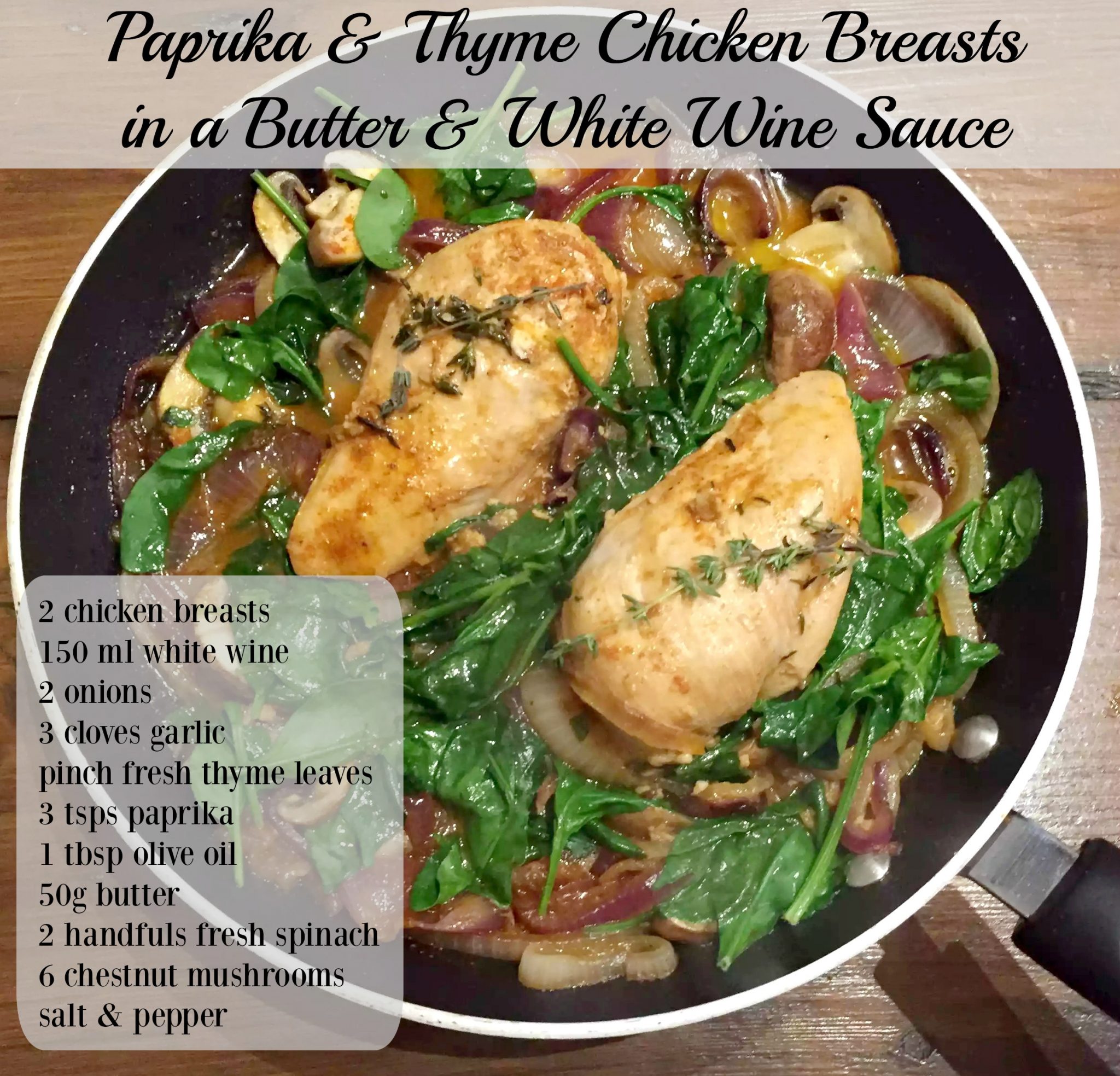 Paprika & Thyme Chicken Breasts in a White Wine & Butter Sauce by Emma Eats & Explores - SCD, Paleo, Grainfree, Glutenfree, Sugarfree