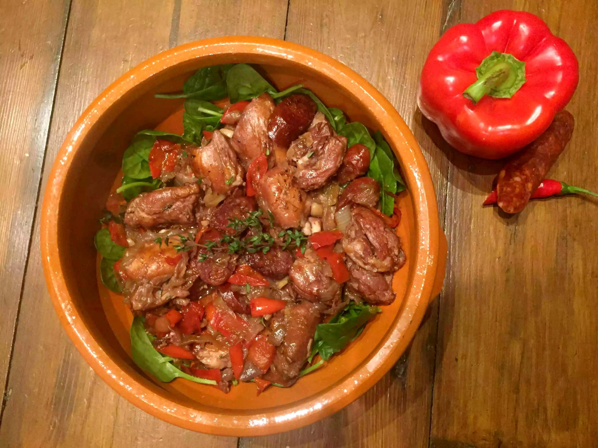 Chicken & Chorizo Stew with Rioja, Spanish Style
