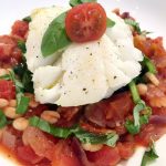 Pan Fried Cod with Tomato Chorizo Cassoulet by Emma Eats & Explores - Grainfree, Glutenfree, Dairyfree, Refined Sugarfree, Pescatarian, SCD, Low Carb