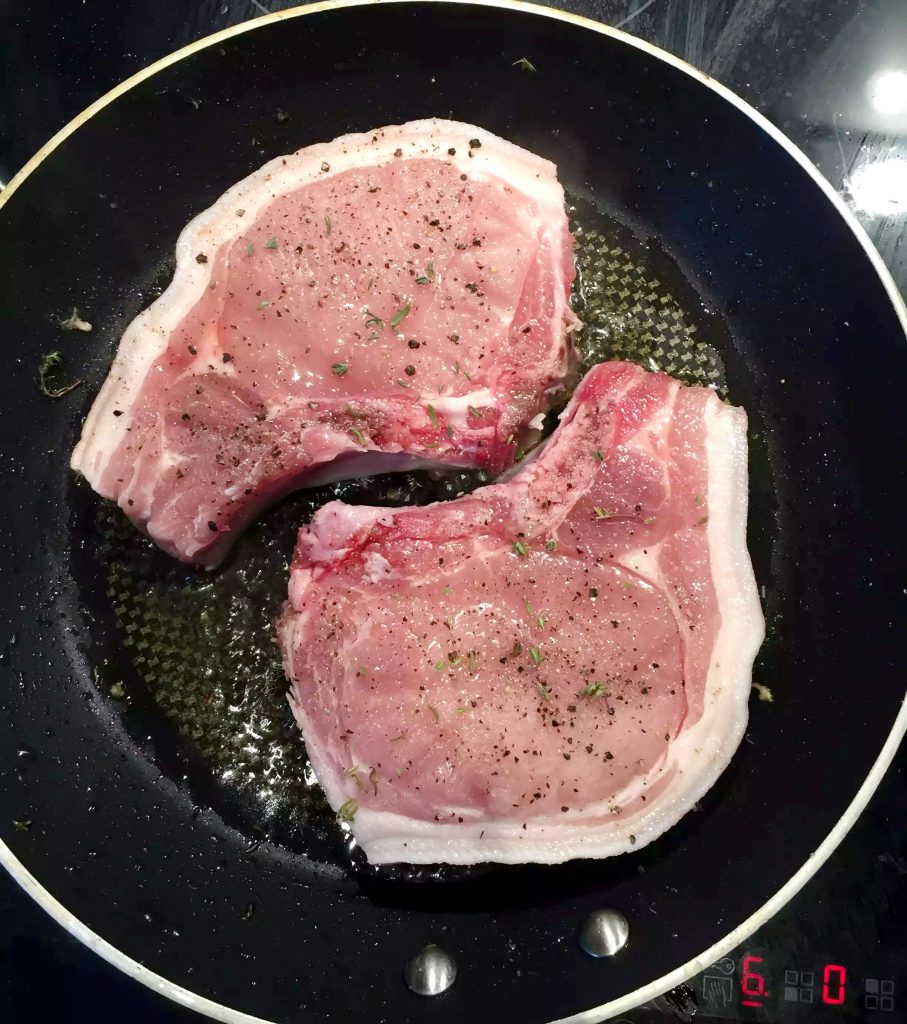 Pork Chops with Butter Poached Apples by Emma Eats & Explores - Grainfree, Glutenfree, Sugarfree, Paleo, SCD & Low Carb