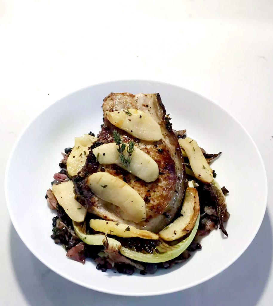 Pork Chops with Butter Poached Apples by Emma Eats & Explores - Grainfree, Glutenfree, Sugarfree, Paleo, SCD & Low Carb