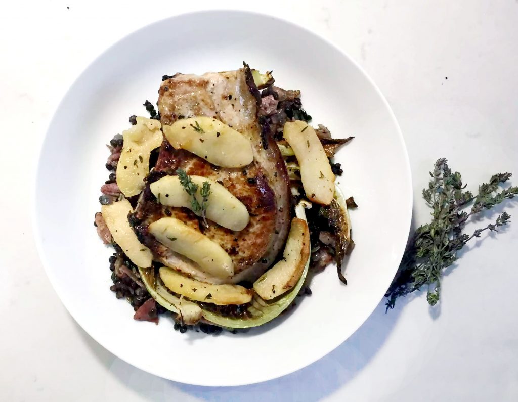 Pork Chops with Butter Poached Apples by Emma Eats & Explores - Grainfree, Glutenfree, Sugarfree, Paleo, SCD & Low Carb