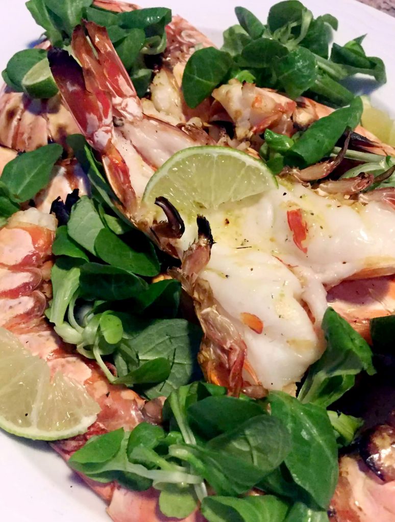 Grilled Jumbo Shrimp with Lime Butter Sauce by Emma Eats & Explores - Grainfree, Glutenfree, Sugarfree, Paleo, SCD, Whole30, Low Carb & Pescatarian