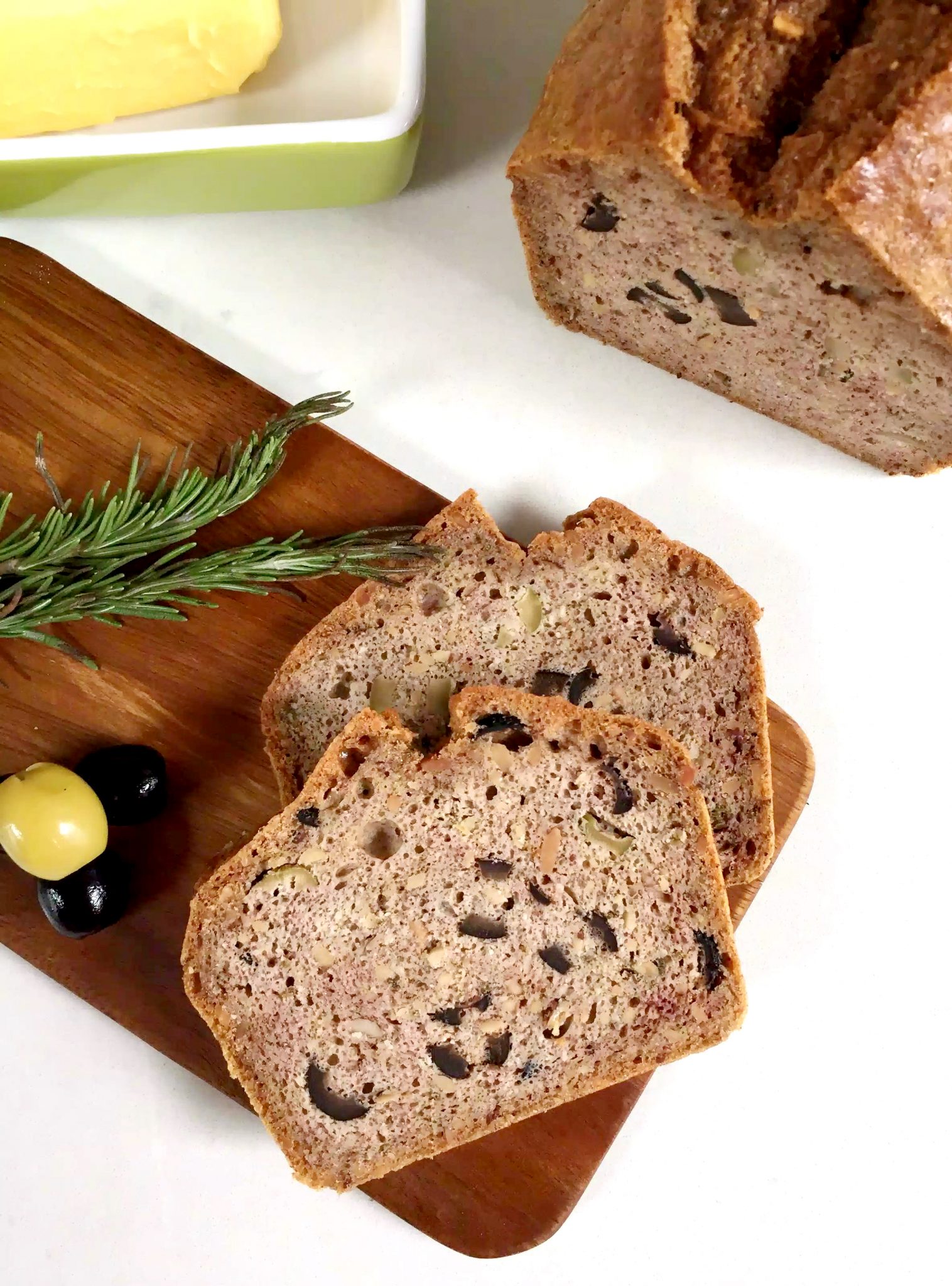 Grain Free Bread with Olives & Rosemary