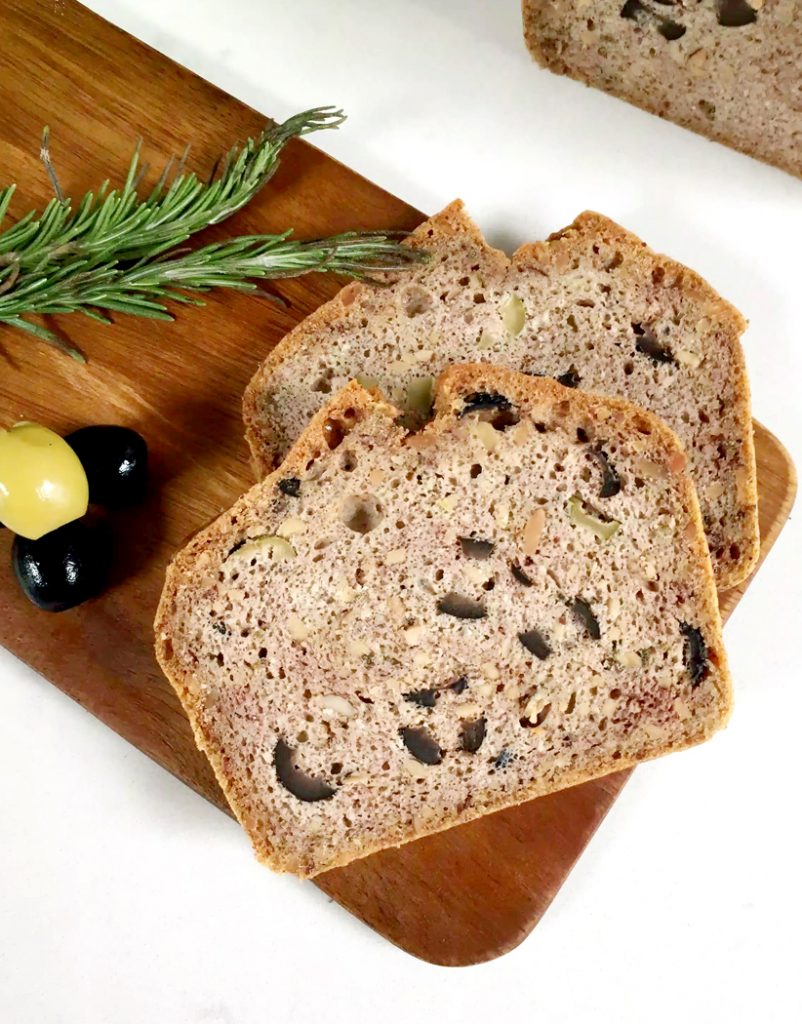 Grain Free Bread with Olives & Rosemary by Emma Eats & Explores - Grainfree, Glutenfree, Refined Sugarfree, Dairyfree, Paleo, SCD, Whole30, Low Carb & Vegetarian