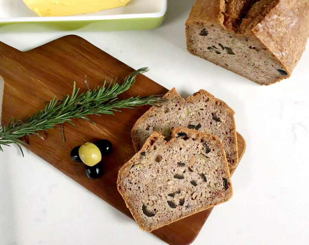 Grain Free Bread with Olives & Rosemary by Emma Eats & Explores - Grainfree, Glutenfree, Refined Sugarfree, Dairyfree, Paleo, SCD, Whole30, Low Carb & Vegetarian