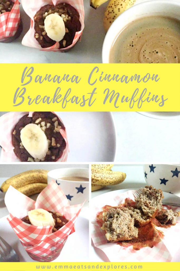 Banana Cinnamon Breakfast Muffins by Emma Eats & Explores - Grainfree, Glutenfree, Refined Sugarfree, Dairyfree, Paleo, SCD, Vegetarian, Low Carb