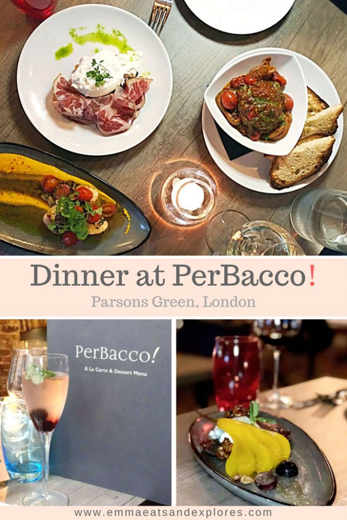 Dinner at PerBacco Italian Restaurant - Parsons Green, London by Emma Eats & Explores