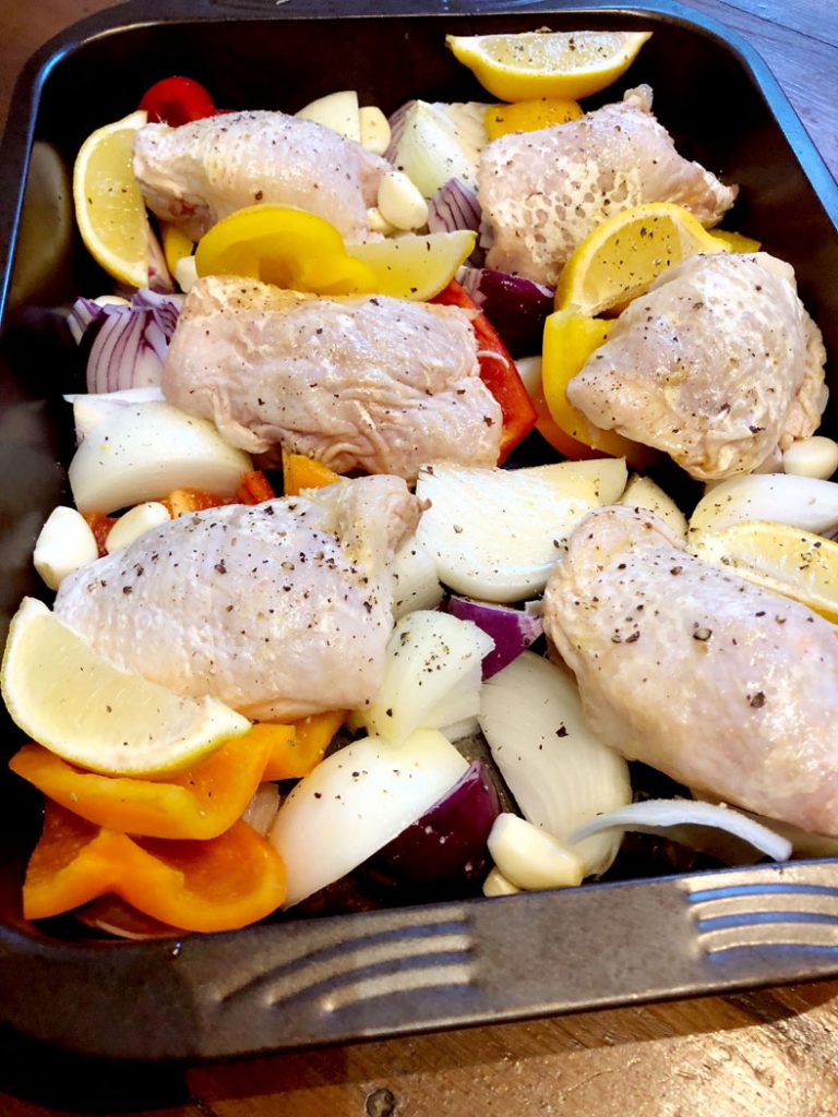 Greek Style Chicken Traybake by Emma Eats & Explores - Grainfree, Glutenfree, Refined Sugarfree, SCD, Paleo & Low Carb