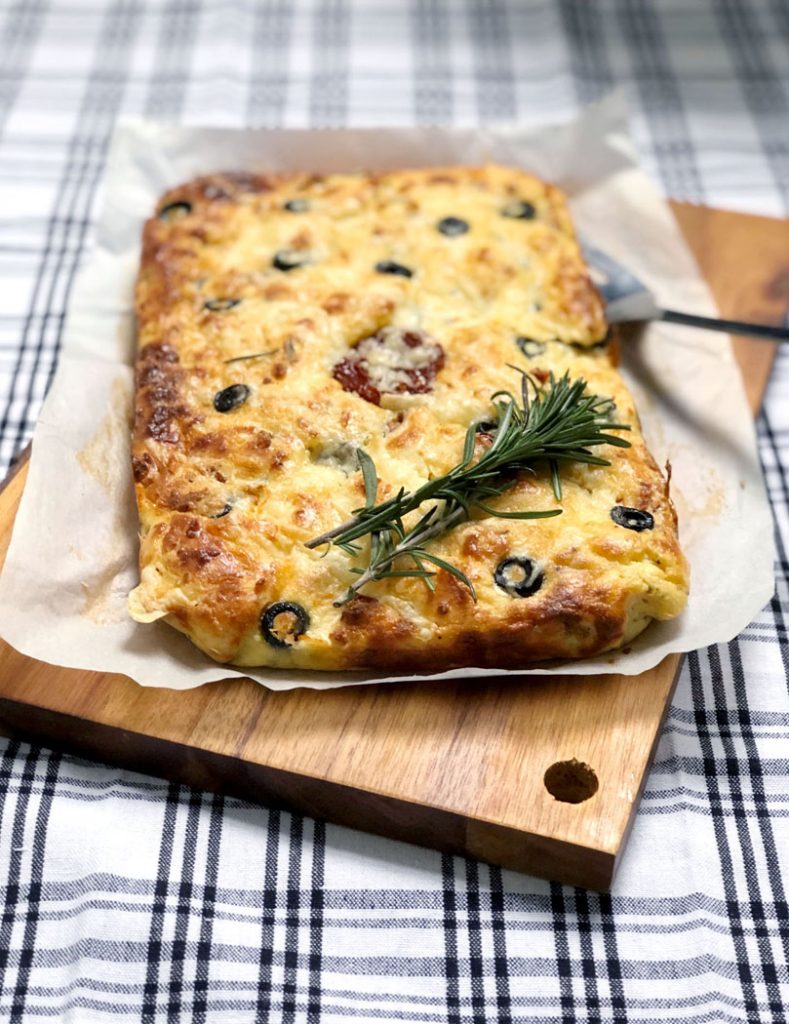 Grain-Free Focaccia with Olives, Sundried Tomato & Rosemary by Emma Eats & Explores - Grainfree, Glutenfree, Sugarfree, Paleo, Low Carb, SCD & Vegetarian