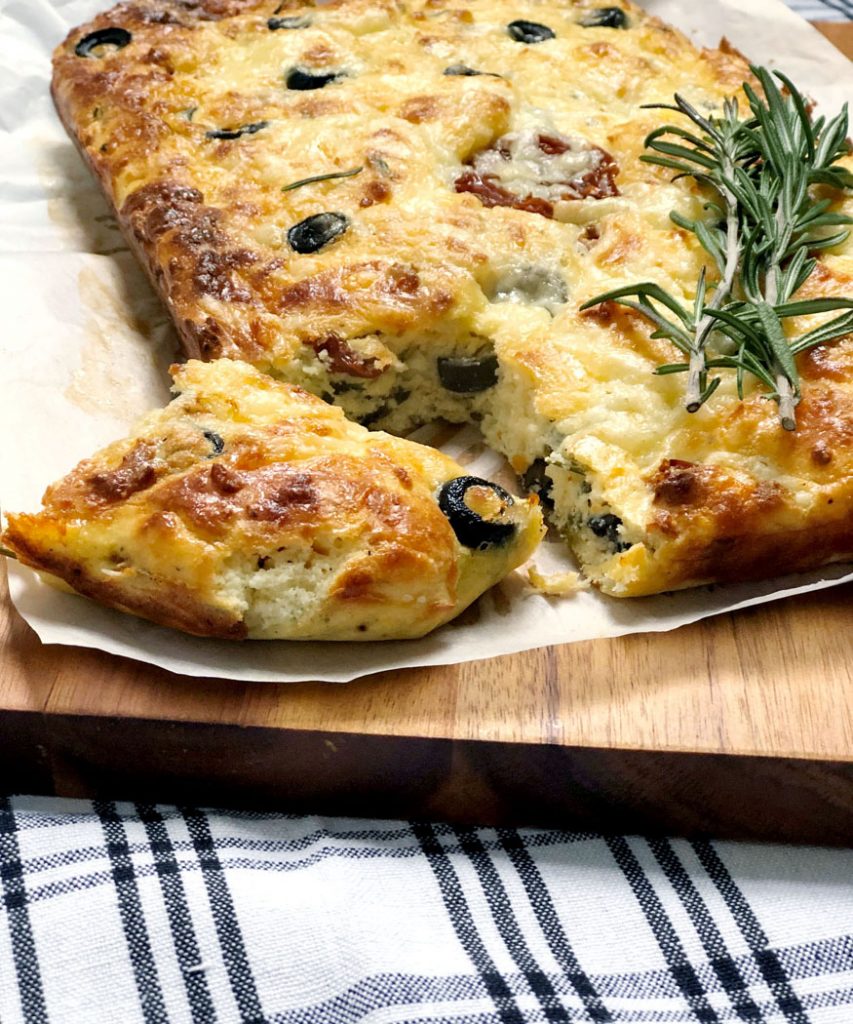 Grain-Free Focaccia with Olives, Sundried Tomato & Rosemary by Emma Eats & Explores - Grainfree, Glutenfree, Sugarfree, Paleo, Low Carb, SCD & Vegetarian