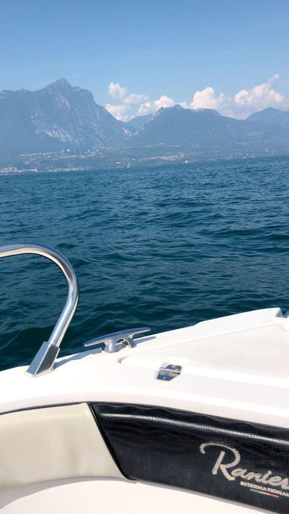 View of Lake Garda from our rental boat