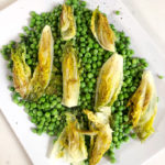 Charred Baby Gem Lettuce with Peas