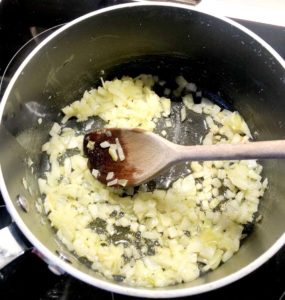 Diced Onions softened in butter