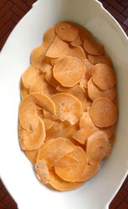 Cheesy Sweet Potato Gratin Uncooked