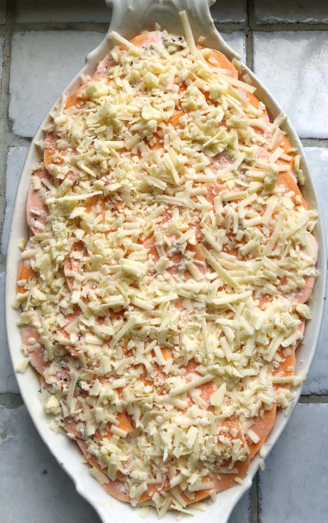 Cheesy Sweet Potato Gratin - Emma Eats & Explores