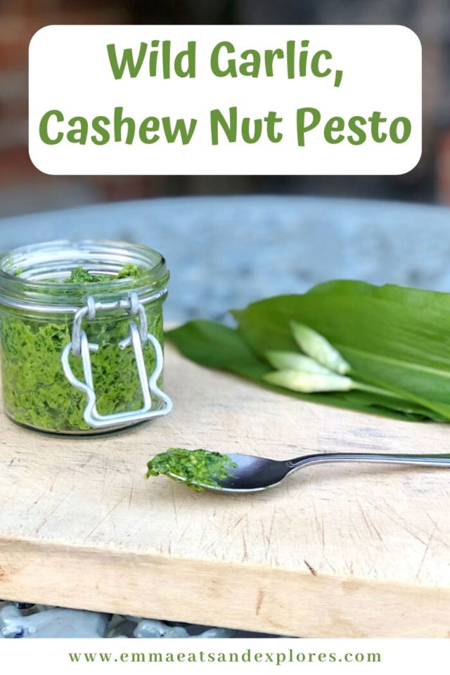 Wild Garlic Cashew Nut Pesto - Emma Eats & Explores