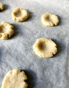 Flattened Almond Flour Thumbprint Cookies