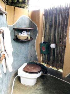 Toilet & Shower in the accommodation on Chumbe Island, Zanzibar