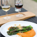 Chargrilled Broccoli with Romesco Sauce at Bolney Wine Estate