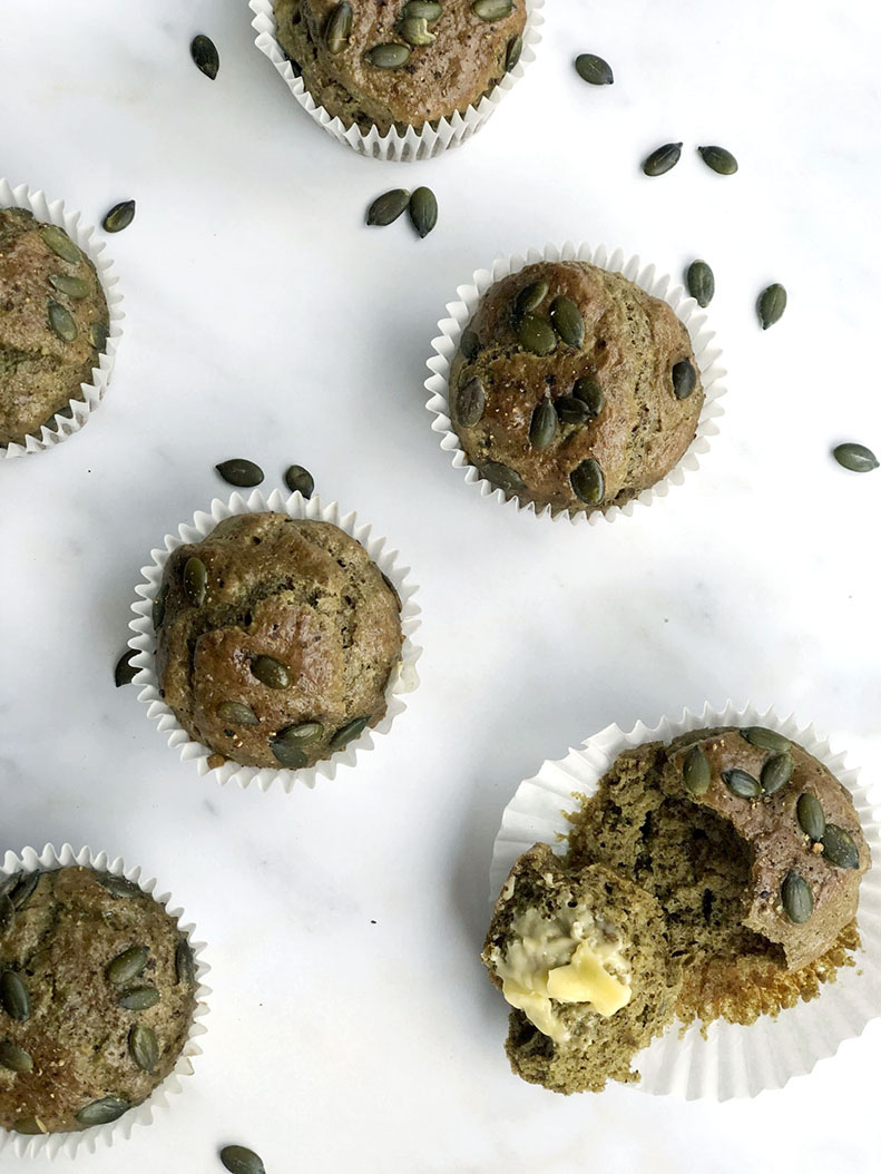 Savoury Pumpkin Seed Butter Muffins