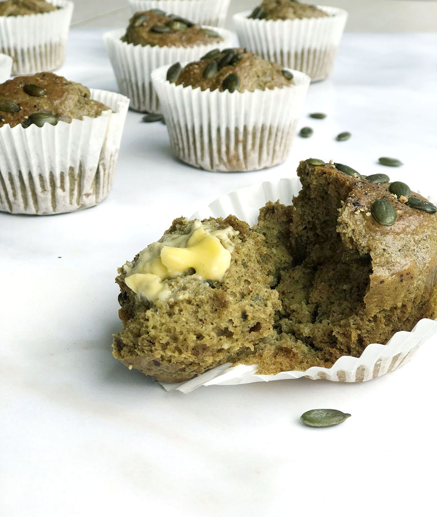 Savoury Pumpkin Seed Butter Muffins